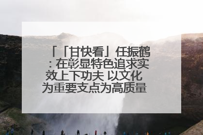 「甘快看」任振鹤：在彰显特色追求实效上下功夫 以文化为重要支点为高质量发展增添动能