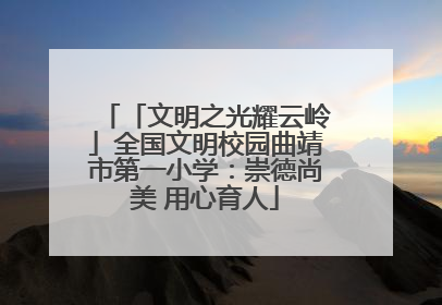 「文明之光耀云岭」全国文明校园曲靖市第一小学：崇德尚美 用心育人