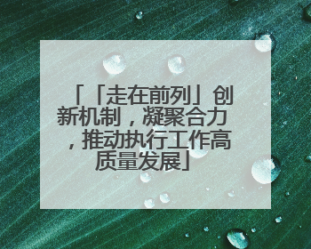 「走在前列」创新机制，凝聚合力，推动执行工作高质量发展