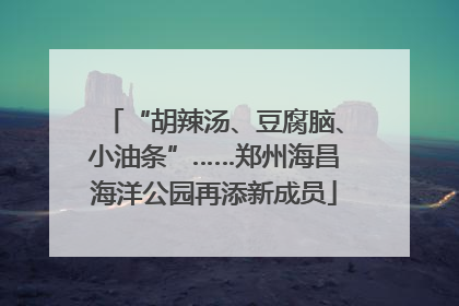 “胡辣汤、豆腐脑、小油条”……郑州海昌海洋公园再添新成员