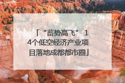 “蓄势高飞” 14个低空经济产业项目落地成都都市圈