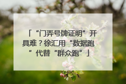 “门弄号牌证明”开具难？徐汇用“数据跑”代替“群众跑”