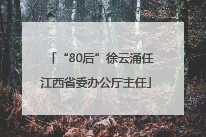 “80后”徐云涌任江西省委办公厅主任