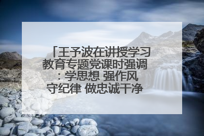王予波在讲授学习教育专题党课时强调：学思想 强作风 守纪律 做忠诚干净担当的共产党员