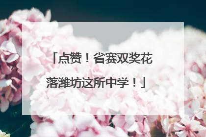 点赞！省赛双奖花落潍坊这所中学！