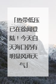 热带低压已在徐闻登陆！今天白天海口仍有明显风雨天气