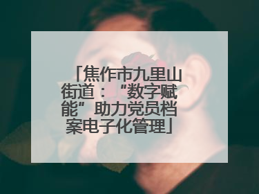 焦作市九里山街道：“数字赋能”助力党员档案电子化管理