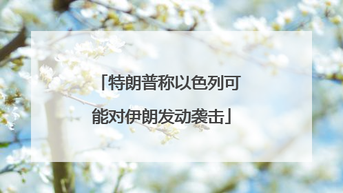 特朗普称以色列可能对伊朗发动袭击