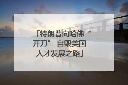 特朗普向哈佛“开刀” 自毁美国人才发展之路