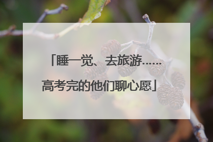 睡一觉、去旅游……高考完的他们聊心愿