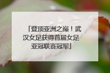 登顶亚洲之巅！武汉女足获得首届女足亚冠联赛冠军