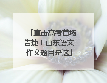 直击高考首场告捷！山东语文作文题目是这