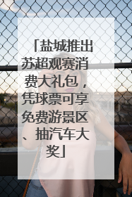 盐城推出苏超观赛消费大礼包，凭球票可享免费游景区、抽汽车大奖