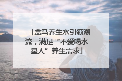 盒马养生水引领潮流，满足“不爱喝水星人”养生需求