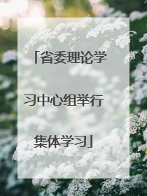 省委理论学习中心组举行集体学习