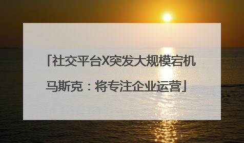 社交平台X突发大规模宕机 马斯克：将专注企业运营