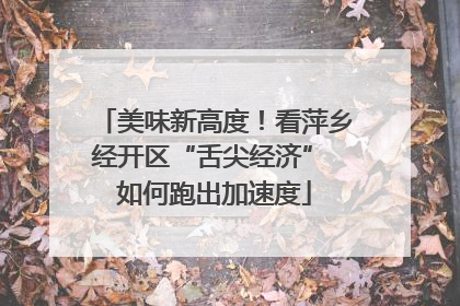 美味新高度！看萍乡经开区“舌尖经济” 如何跑出加速度
