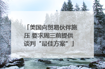 美国向贸易伙伴施压 要求周三前提供谈判“最佳方案”
