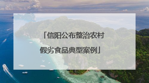 信阳公布整治农村假劣食品典型案例