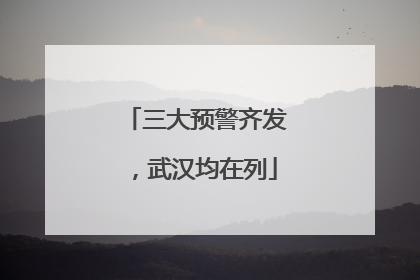 三大预警齐发，武汉均在列