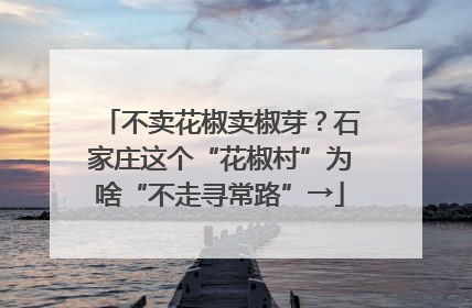 不卖花椒卖椒芽？石家庄这个“花椒村”为啥“不走寻常路”→