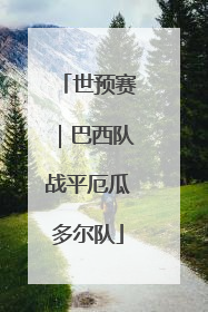 世预赛｜巴西队战平厄瓜多尔队