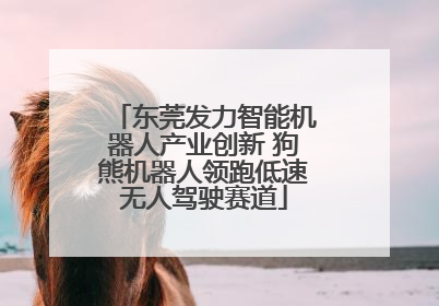 东莞发力智能机器人产业创新 狗熊机器人领跑低速无人驾驶赛道