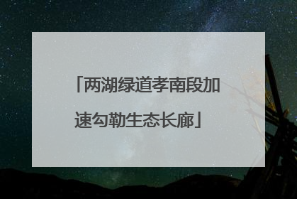 两湖绿道孝南段加速勾勒生态长廊