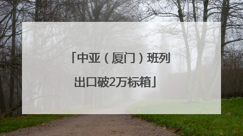中亚（厦门）班列出口破2万标箱