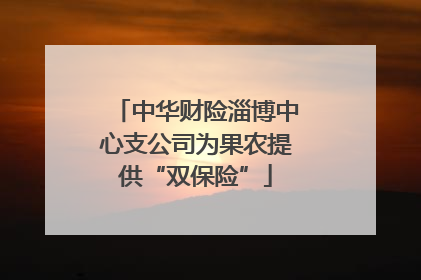 中华财险淄博中心支公司为果农提供“双保险”
