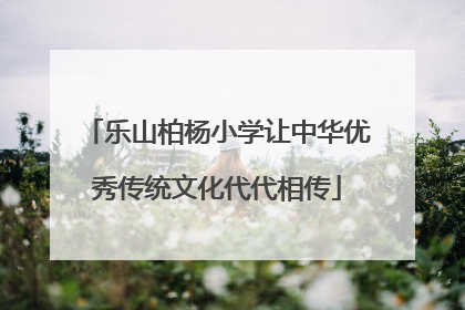 乐山柏杨小学让中华优秀传统文化代代相传