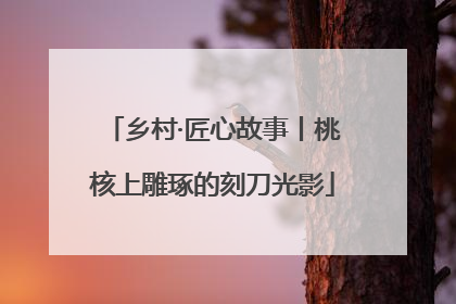 乡村·匠心故事丨桃核上雕琢的刻刀光影