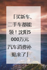 买新车、二手车都能领！沈阳5000万元汽车消费补贴来了
