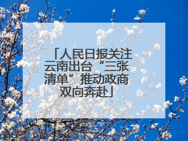 人民日报关注云南出台“三张清单”推动政商双向奔赴