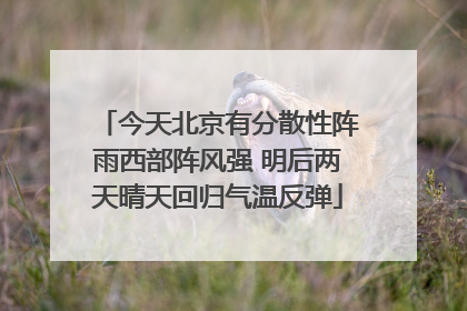 今天北京有分散性阵雨西部阵风强 明后两天晴天回归气温反弹