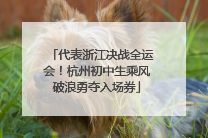 代表浙江决战全运会！杭州初中生乘风破浪勇夺入场券