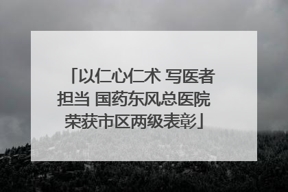 以仁心仁术 写医者担当 国药东风总医院荣获市区两级表彰