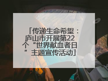 传递生命希望：庐山市开展第22个“世界献血者日”主题宣传活动