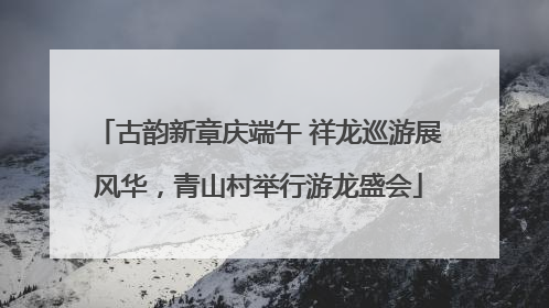 古韵新章庆端午 祥龙巡游展风华，青山村举行游龙盛会