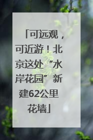 可远观，可近游！北京这处“水岸花园”新建62公里花墙