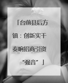 台前县后方镇：创新实干奏响招商引资“强音”