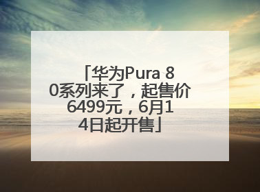 华为Pura 80系列来了，起售价6499元，6月14日起开售