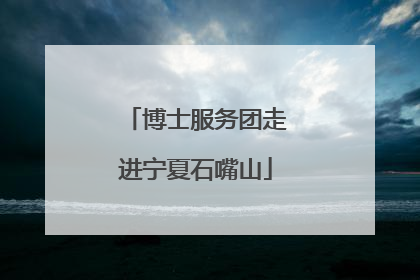 博士服务团走进宁夏石嘴山