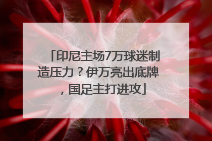 印尼主场7万球迷制造压力？伊万亮出底牌，国足主打进攻