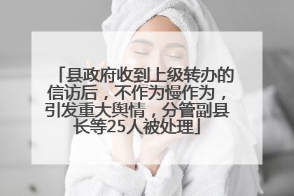 县政府收到上级转办的信访后，不作为慢作为，引发重大舆情，分管副县长等25人被处理