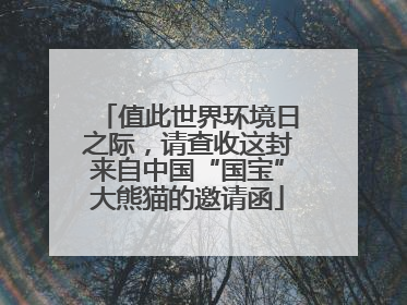 值此世界环境日之际，请查收这封来自中国“国宝”大熊猫的邀请函