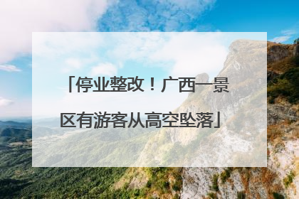 停业整改！广西一景区有游客从高空坠落