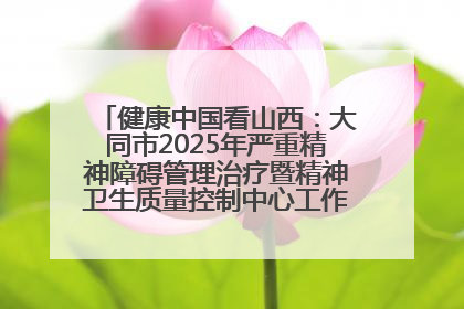 健康中国看山西：大同市2025年严重精神障碍管理治疗暨精神卫生质量控制中心工作培训班开班