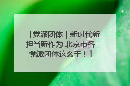 党派团体｜新时代新担当新作为 北京市各党派团体这么干！