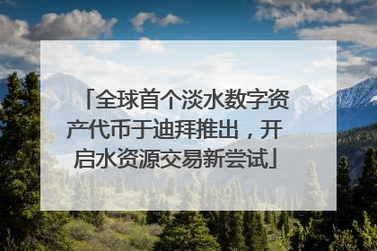 全球首个淡水数字资产代币于迪拜推出，开启水资源交易新尝试
